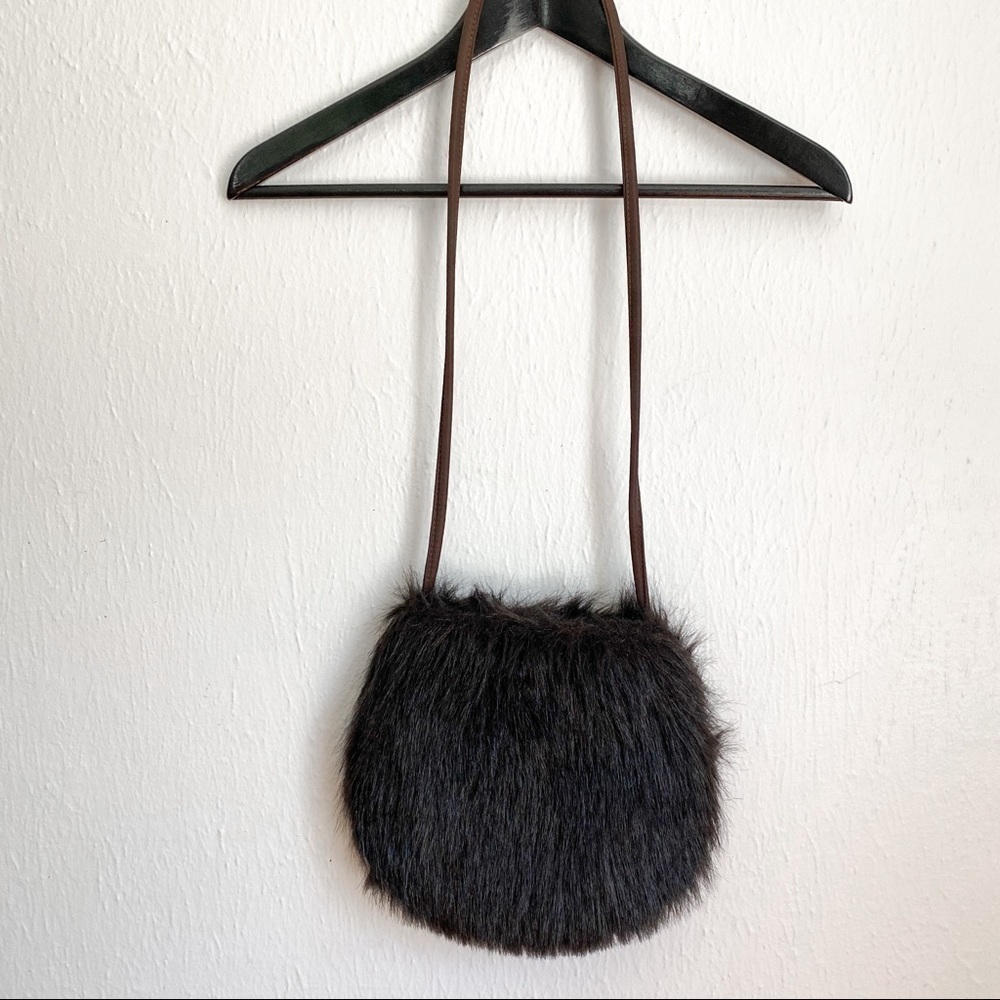 VTG Black Faux Fur Handbag
